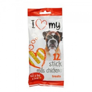 I LOVE MY DOG Veget. Pamlsek Sticks Rolls Chicken 12ks/100g